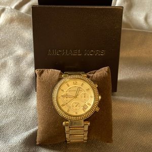 Michael Kors Gold Watch with diamond framed face